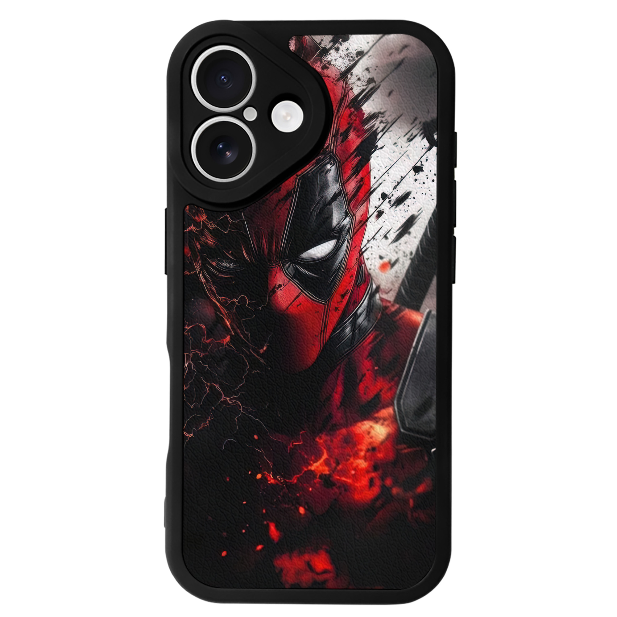 （画像用） Deadpool デッドプール 【iPhone 16シリーズ対応】シリコンスマホケース（レザー調） 材質：シリコン